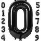 Number 0 Balloons 40 Inch Jumbo Black Foil Mylar Number Balloons For 10 20 30 40 50 60 Numbers Balloon Birthday Decorations Anni