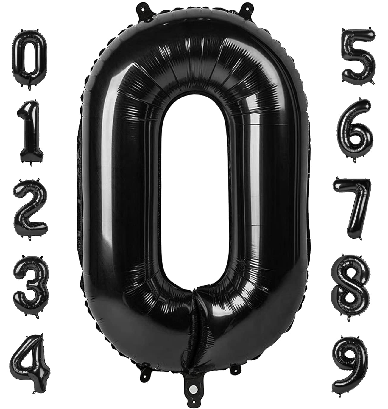 Number 0 Balloons 40 Inch Jumbo Black Foil Mylar Number Balloons For 10 20 30 40 50 60 Numbers Balloon Birthday Decorations Anni