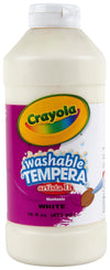 Crayola Washable Tempera Paint, White Paint For Kids, 16 Ounces