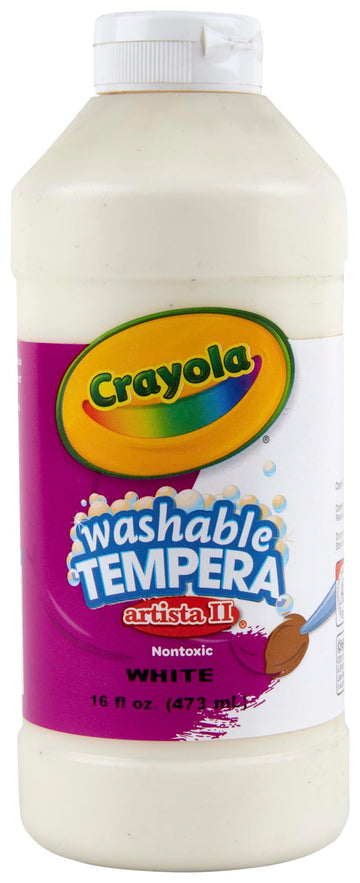 Crayola Washable Tempera Paint, White Paint For Kids, 16 Ounces