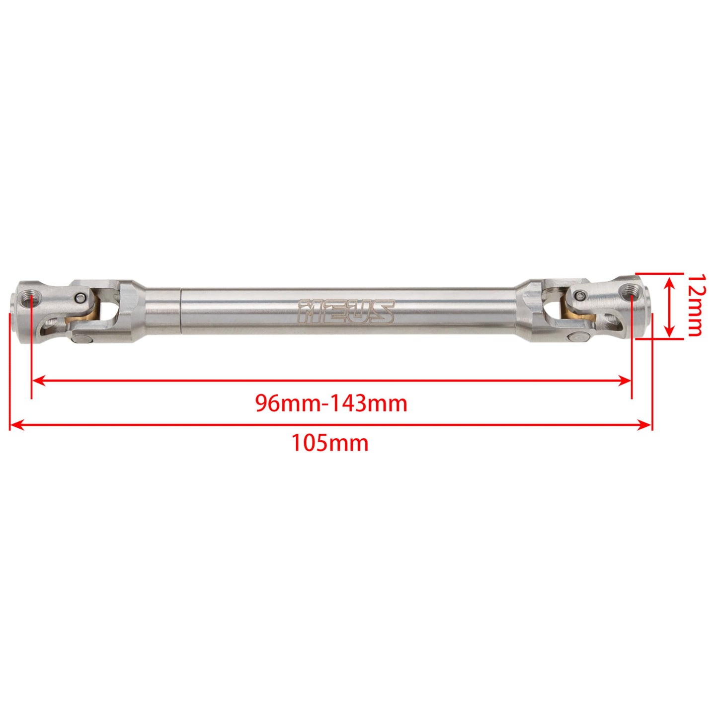 Meus Racing Universal Driveshaft For Scx10 Scx10 Ii Wraith Trx4 1/10 Rc Crawler Upgrades Parts, 96-143Mm