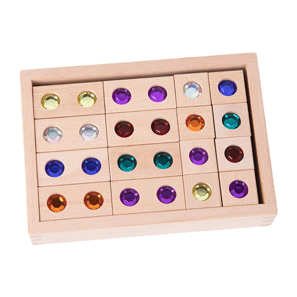 MeadawgsWood Rainbow Stacking Game Sensory Toy Learning Toy For Kids Children 32 Pcs|Baby|Toys For Baby|Developmental Baby Toys