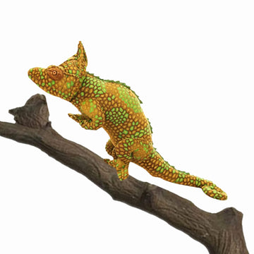 Simulation Chameleon Stuffed Plush Toy - Lizard Plushietoy, Real Life Reptiles Wild Lizard Chameleon Stuffed Animal Toys Gifts For Kids,(27.5 Inches) (Yellow + Green)