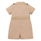 Idopip Baby Girls Safari Outfit Wild Animal Jumpsuit + Hat Toddler Summer Birthday Party Clothes Set Overall Shorts Photo Shoot Bodysuit With Belt Khaki 2-3 Years