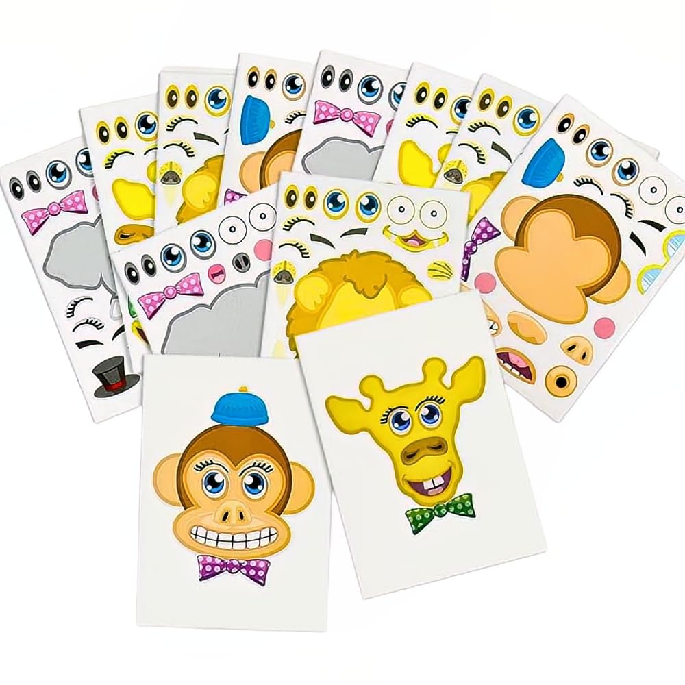 Rhode Island Novelty Make Your Own Zoo Animal Sticker Assortment 12 Sheets Per Order