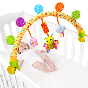 Caterbee Travel Arch Bassinet Toys For Infant & Toddlers, Baby Crib Stroller Accessory & Pram Activity Bar Toy For Senses And Motor Skills Development Indoor And Outdoor