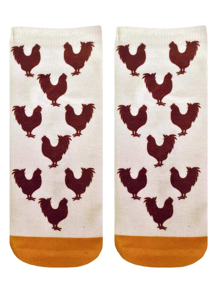 Living Royal Photo Print Ankle Socks, 3D Print, Colorful & Durable, One Size Fits Most, Made in USA, Chicken and Waffles Design