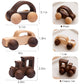 Wooden Rattle Toy Car Set 3Pcs Baby Toy Skill Development Educational Toy Environmental Protection Toy Car