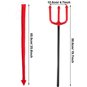 Sumind 2 Pieces Halloween Devil Costume Accessories Devil Tail Devil Fork Devil Cosplay Costume Accessories For Halloween Cosplay Party