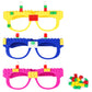 Hooqict 9 Pcs Diy Building Blocks Glasses Building Bricks Party Supplies For Kids Adults Building Block Birthday Party Favors, C