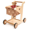 Asweets 2 In 1 Wooden Baby Walker Push And Pull Doll Stroller,Shopping Cart Learning Walker For Boys And Girls Sit Stand Learning Walker Toddler Toy (Brown)