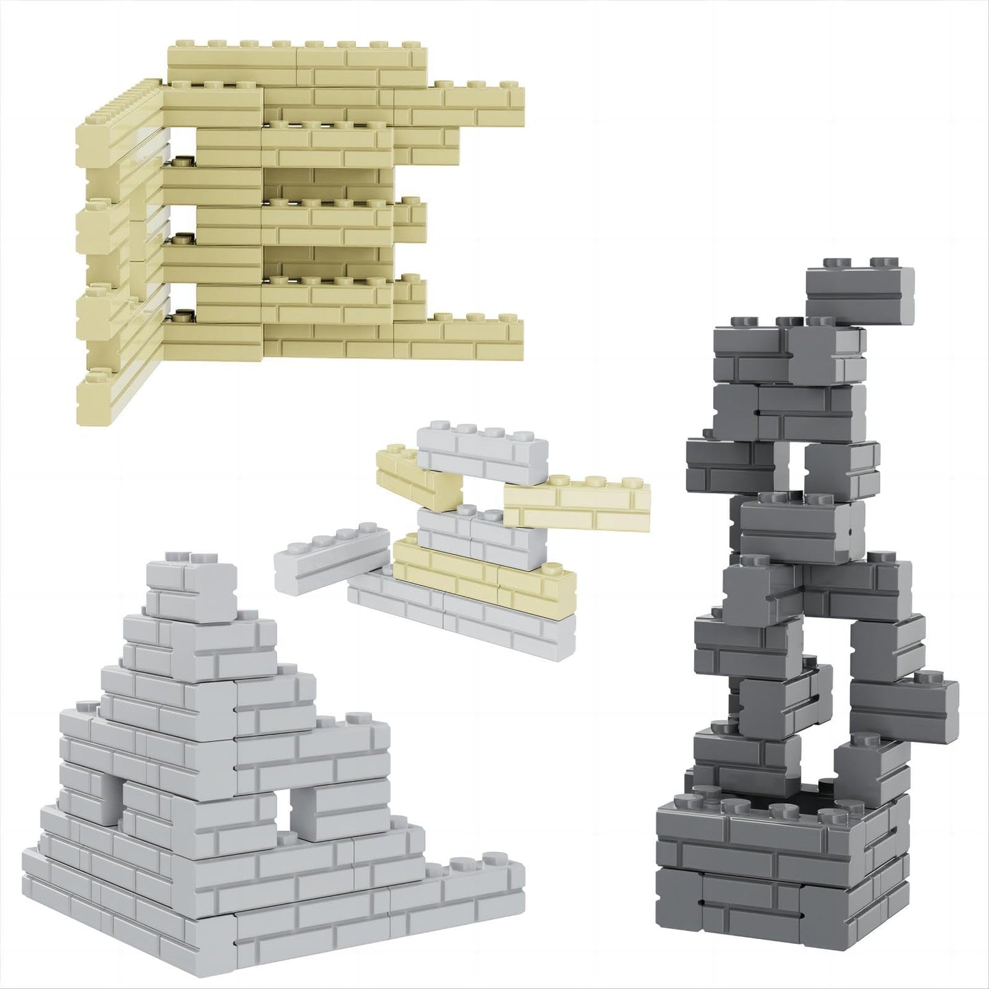 Newbeoding Classic Building Bricks, 340 Pcs Masonry Profile Bricks Wall Bricks Blocks, Compatible With Major Brands Parts And Pi