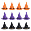 12pcs Plastic Miniature Witch Hats, Mini Small Wizard Hat Ornament Tiny Halloween Dollhouse Miniatures for Haunted House Decor D