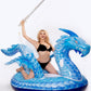 Giant Inflatable Dragon Pool Float, Cool ice Dragon raft 9 Feet Long with Faster Valve, Pool Float Floatie Ride On Summer Beach