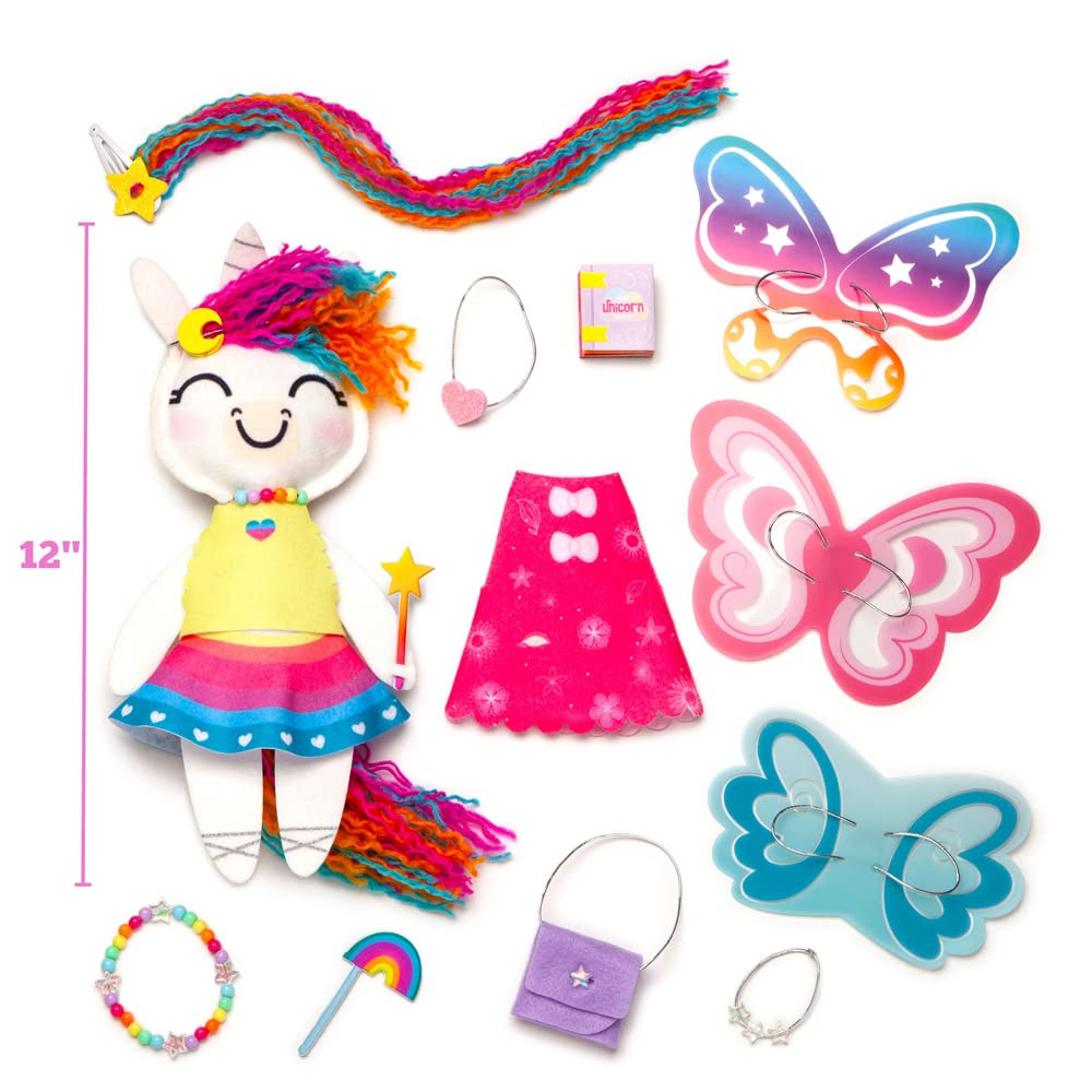 Craft-tastic -Make a Unicorn Friend Craft Kit - Learn to Make Easy-to-Sew Stuffie with Clothes & Accessories - Ages 4+