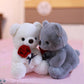 Ruzucoda Plush Teddy Bear With Rose Stuffed Animals Toys Dolls Valentine'S Day Gifts For Girls Girlfriend Lover 9 Inches (Gray)