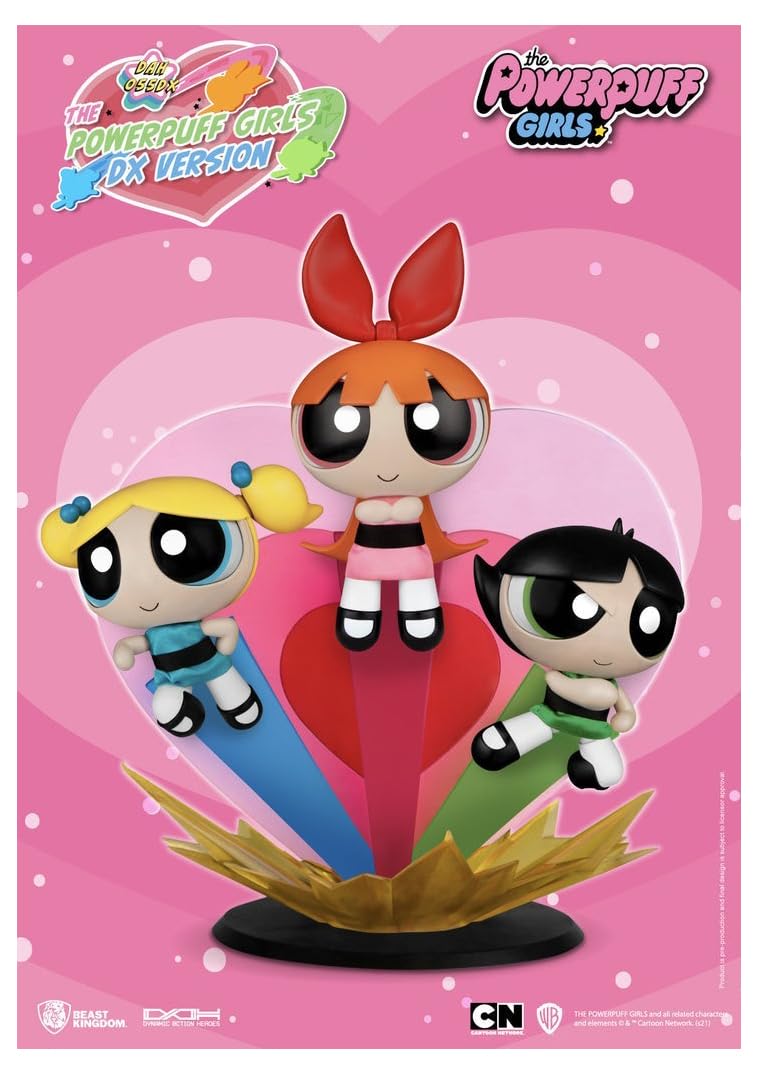 Beast Kingdom The Powerpuff Girls: The Girls Dah-055Dx Dynamic 8Ction Figure Set, Multicolor