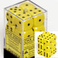 Chessex - D6 Opaque 6 Sided Dice (Set Of 12) 16 Mm Yellow With Black