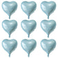Lovoir 10 Pcs Baby Blue Heart Shape Foil Mylar Balloons 18 Inch Love Balloons For Valentine'S Day Birthday Party Decorations Wed