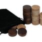 Da Vinci Wooden Backgammon And Checkers Pieces 30 Replacement Game Chips With Cloth Storage Bag (1.5 Inch)
