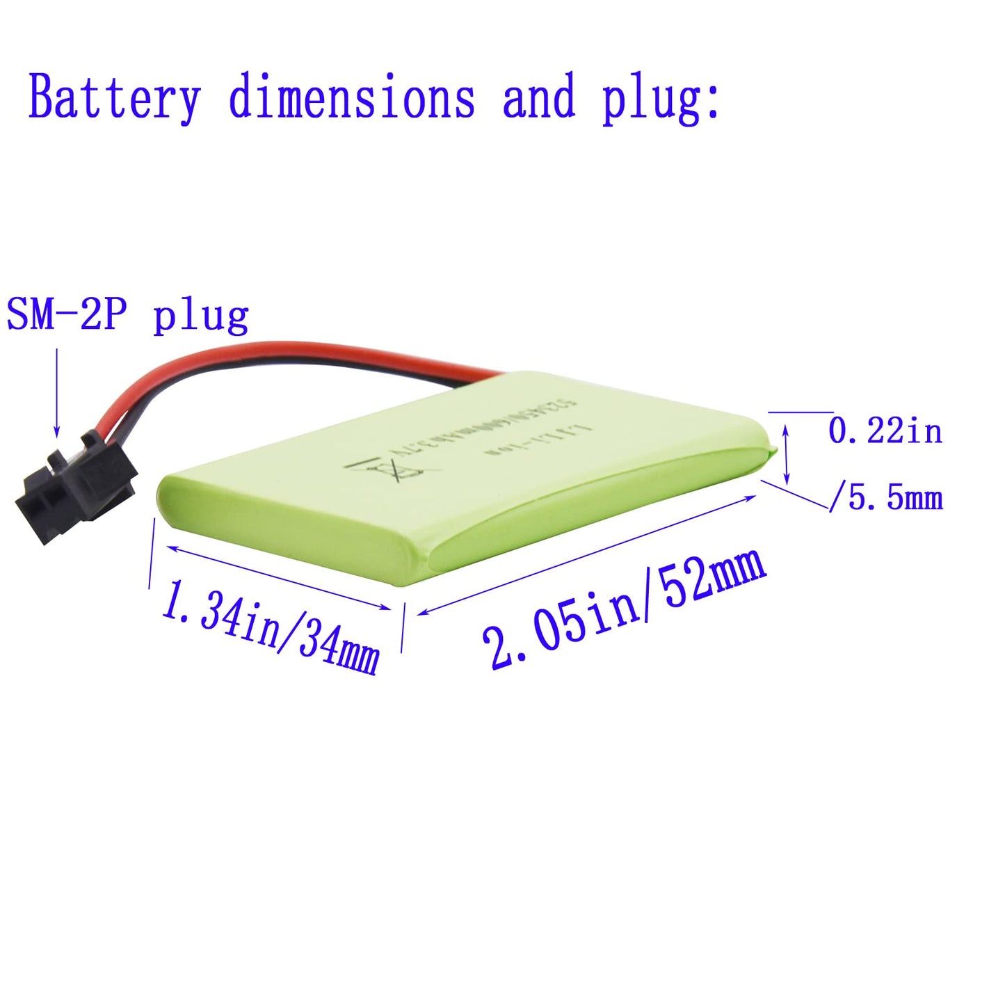 Blomiky 2 Pack 3.7V 600mAh Lithium Rechargeable Battery and 2 USB Charger Cable Compatible with Some Remote Control Robot Dog K9