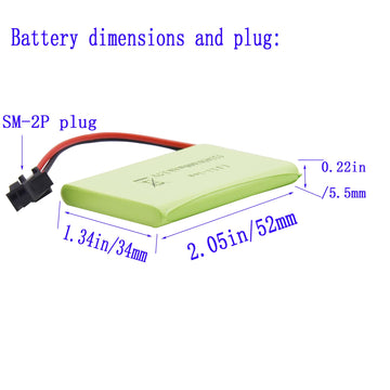 Blomiky 2 Pack 3.7V 600mAh Lithium Rechargeable Battery and 2 USB Charger Cable Compatible with Some Remote Control Robot Dog K9