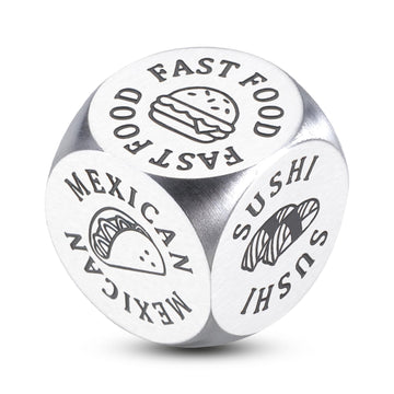 Date Night Gifts for Couples 11th Anniversary Steel Birthday Gifts for Wife Husband Girlfriend Boyfriend Food Decision Dice Chri