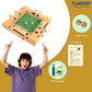 Clapjoy Shut The Box Dice Game For Kids & Adults [4 Sided Large Wooden Board Game, 2 Dice + Repeat Scorecard Usage] Educational