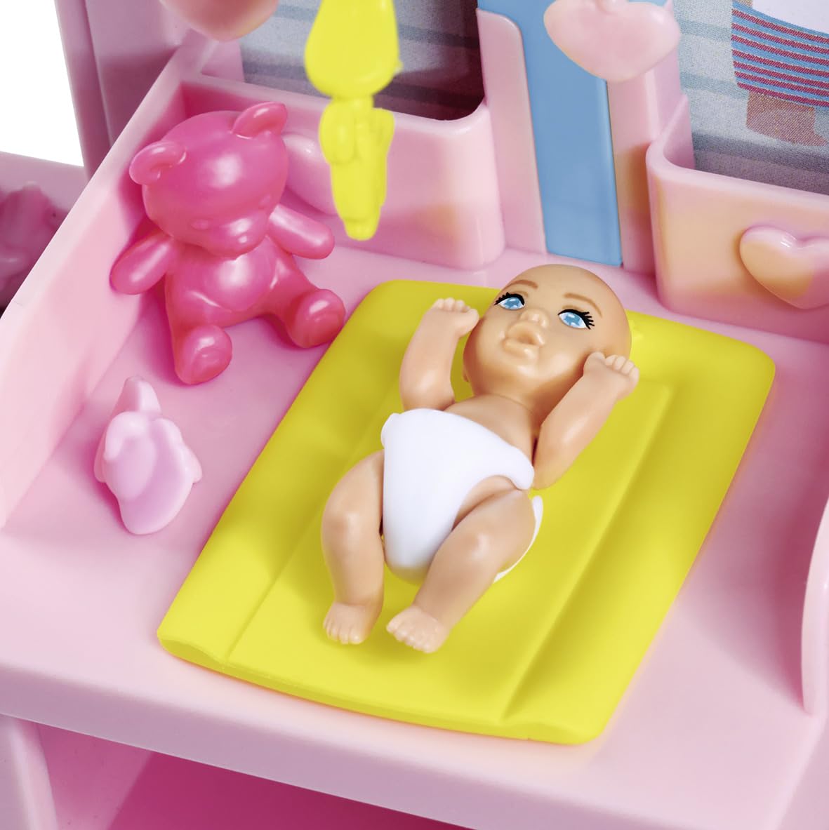 Steffi Love Newborn Baby Room, Pregnant Doll with Baby in The Childrens Room, with Baby Bed, Changing Table, Bath and Accessori