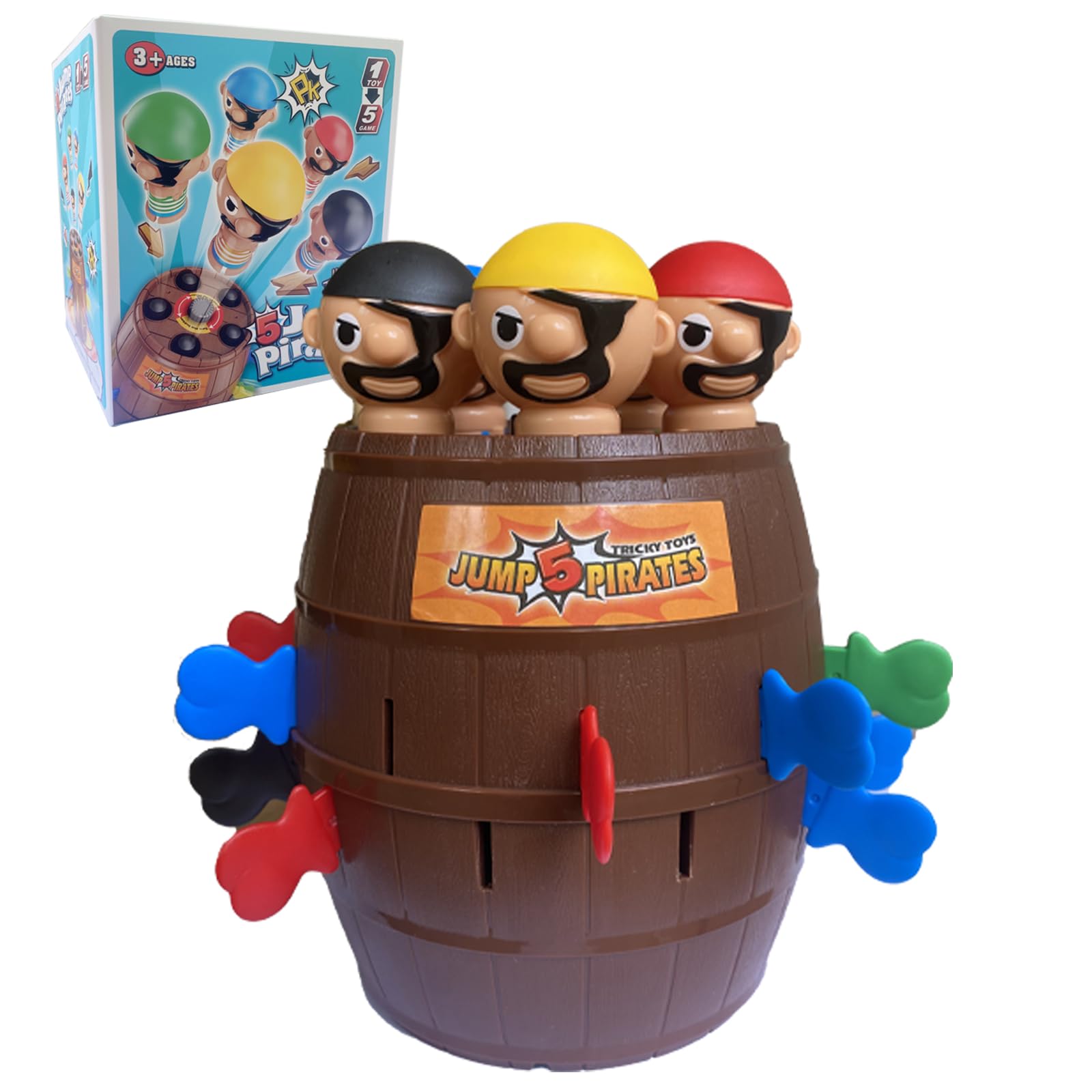 Oversized Pirate Board Game-with 5 Colorful Pirate Figures, Fun and Tricky Surprise Toys for Kids Ages 3+, Girls and Boys Toys -