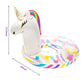 GROBRO7 Inflatable Unicorn Pool Float Inflation Swimming Floaty Pool Toy Swimming Ring with Sequins Unicorn Sea Party Water Fun Summer Outdoor Beach Water Lounge Inflatable Raft for mature-themed White