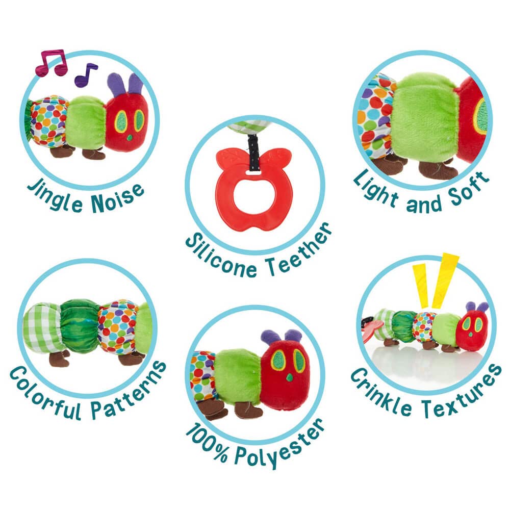 KIDS PREFERRED Teether Rattle - Very Hungry Caterpillar Toy, Plush, 1 Count, Multi