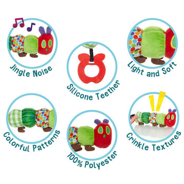 KIDS PREFERRED Teether Rattle - Very Hungry Caterpillar Toy, Plush, 1 Count, Multi