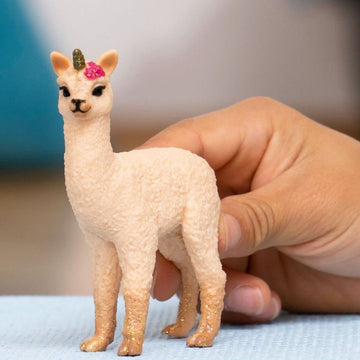 Schleich Bayala Mythical Baby Llama Unicorn Figurine - Rainbow Love Unicorn Mare Llama With Glitter And Rhinestone Details, Highly Durable Fairy Animal Toy For Boys And Girls, Gift For Kids Ages 5+