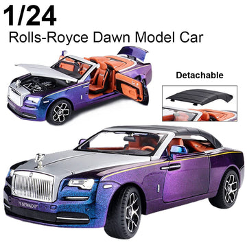 EROCK New Version -Exquisite car Model 1/24 Rolls-Royce Dawn Model Car,Zinc Alloy Pull Back Toy car with Sound and Light for Adu
