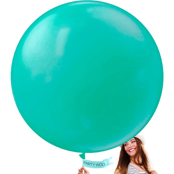Partywoo Teal Large Balloons, 4 Pcs 36 Inch Balloons, Teal Blue Big Balloons, Turquoise Giant Balloons, Jumbo Balloons For Birthday Decorations, Baby Shower Decorations, Wedding Decorations, Teal-Y69