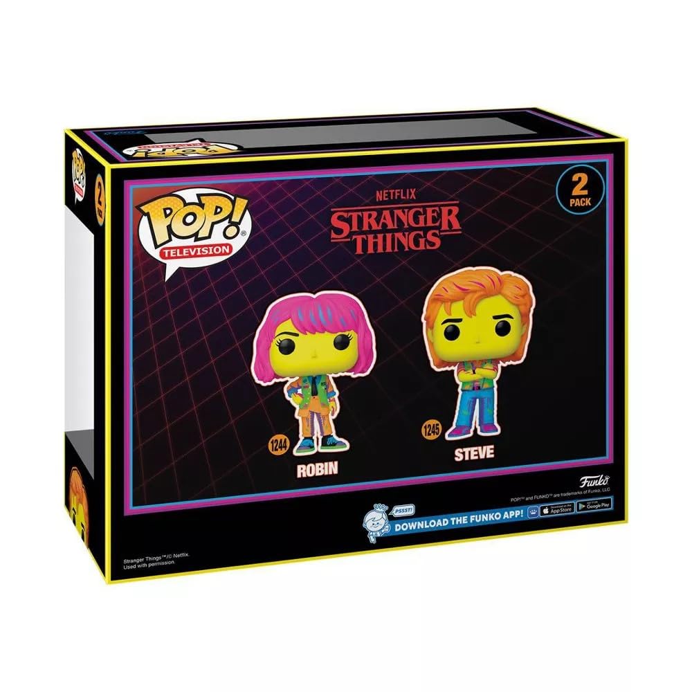 Funko Pop Tv: Stranger Things Robin & Steve Black Light Vinyl Figures - 2Pk 2024 Target Con Excluisve