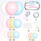 Mebay Pastel Balloon Garland Arch Kit 146Pcs Macaron Pink Blue White Yellow Latex Balloons Different Sizes 18 12 10 5 Inch For G