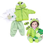 Reborn Baby Girl Boy Dolls Clothes 22 Inch 4 Pcs Sets Green Frog Outfit Fit 20-22' Newborn Dolls Clothes Accessories
