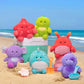 BumBumz AquaBumz 4.5-inch Plush Collectible Toys - 5-Pack of Blowfish, Axolotl, Crab, Turtle & Starfish - Soft Polyester