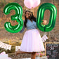 Number Balloon 40 Inch Number 7 Jumbo Dark Green Seven Birthday Decorations, 7 17 27 70 Year Old Balloon, Mylar Foil Balloon Num