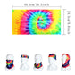Inrajoper Boys 4 Pcs Hippie Costume Accessories Set 60S 70S Colorful Kids Fun Tie Dye T-Shirt For Theme Party 11-12 Years Rainbo
