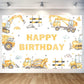 Construction Happy Birthday Backdrop Decorations Construction Happy Birthday Banner Engineering Vehicle Birthday Photo Backgroun