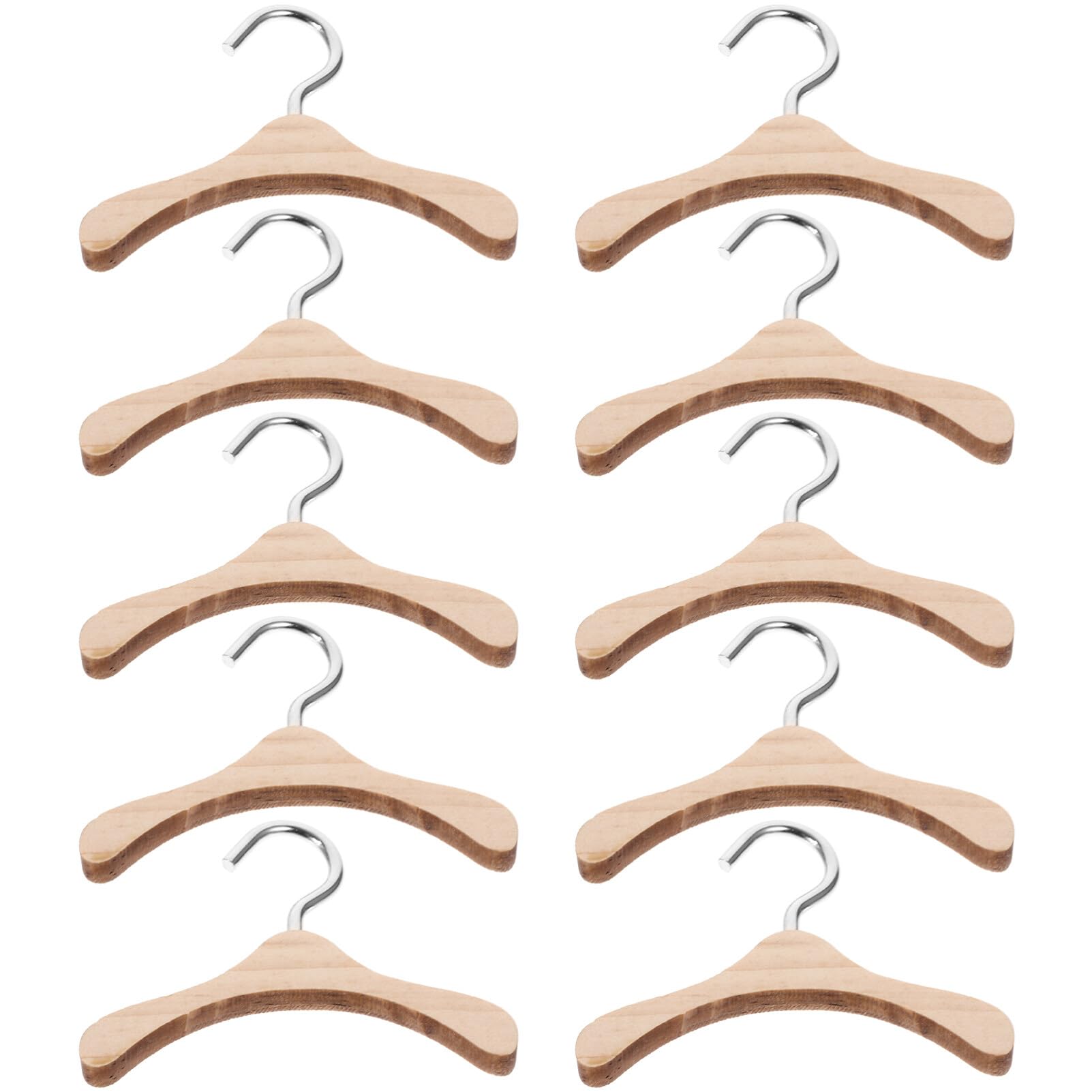 Iplusmile 20Pcs Miniature Wooden Clothes Hanger For Dolls Doll Accessories Practical Dollhouse Organization Tool For Keeping Clo