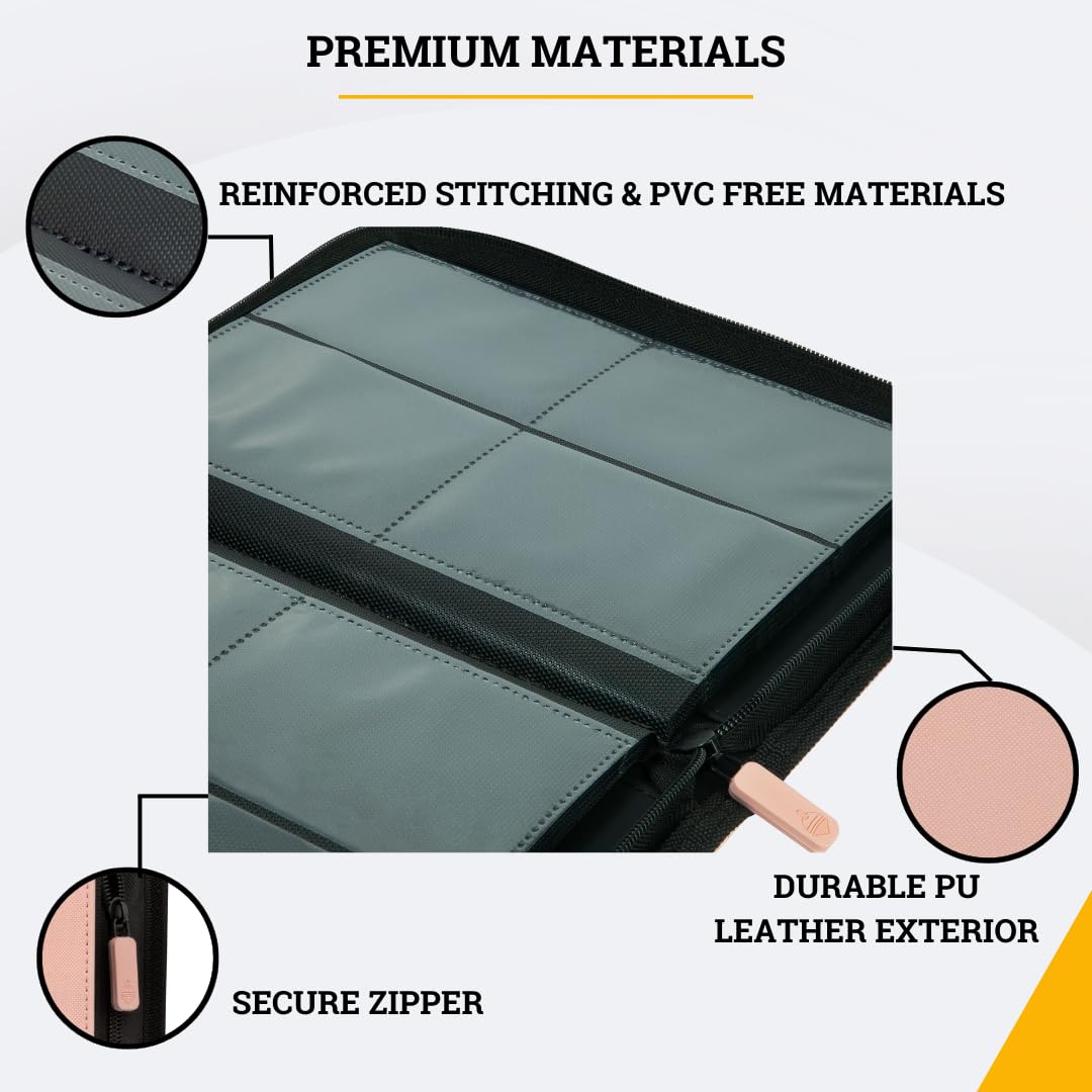 Card Guardian - 4 Pocket enhanced Binder for 160 Cards (Pink) | Zipper Closure and Side Loaded Pockets | Compatible with Trading & Sports Cards including Magic the Gathering  Yugioh  Baseball Cards