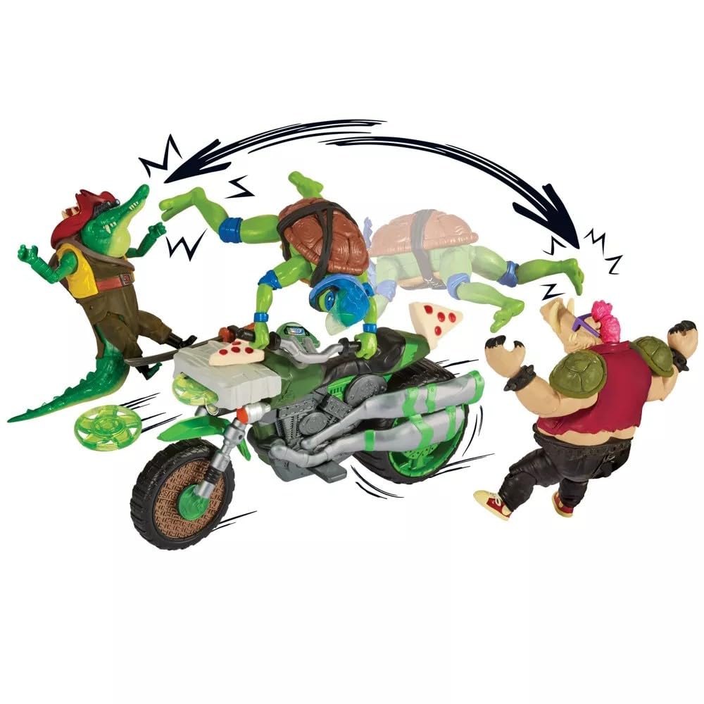 Teenage Mutant Ninja Turtles Ninja Kick Cycle with Exclusive Leonardo Figure, 4.5 Inch, Multi Color, Model 83431CO, Plastic