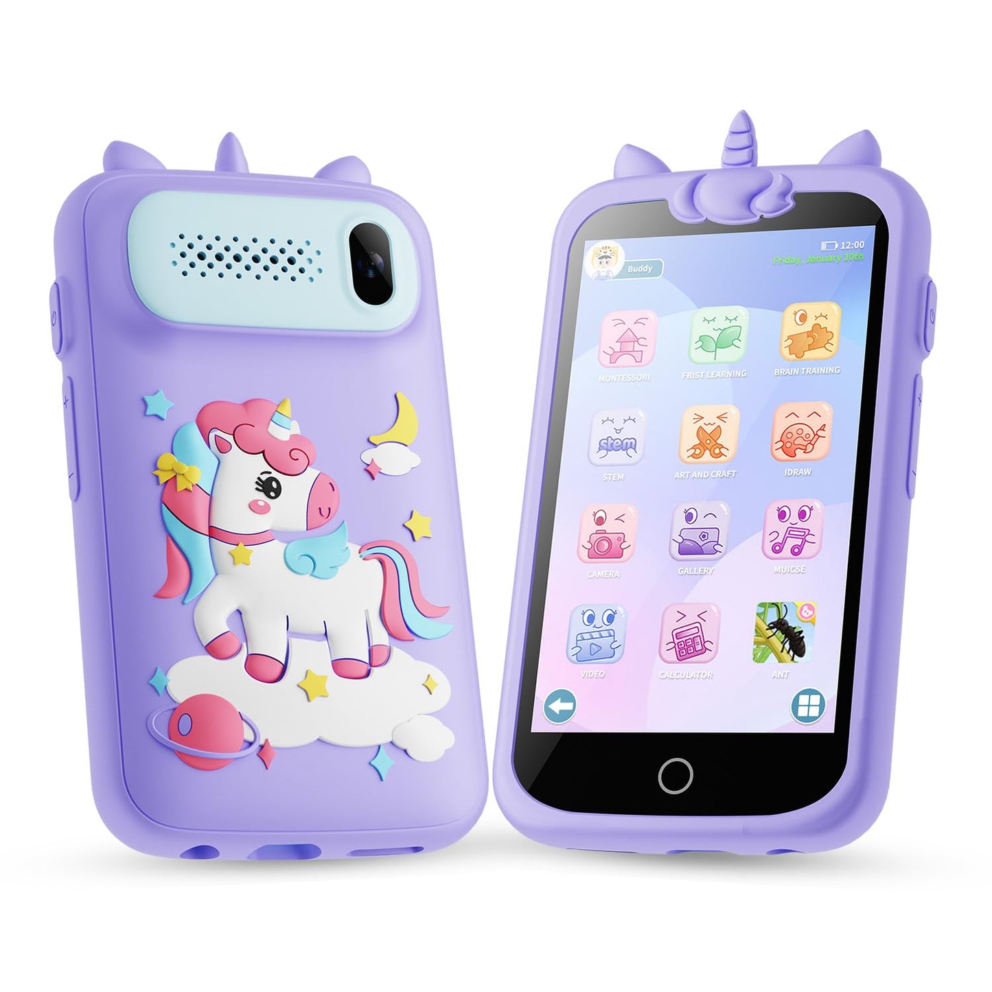 Kids Toys Phone, 3.97'' Touchscreen Mini Phones For Kids, Learning Phone Puzzle Games For Girls Boys, 1500Ma Toys Cell Phone, 8G