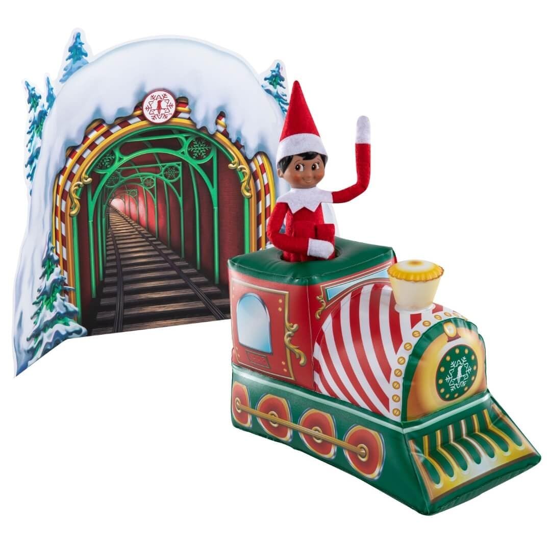 The Elf On The Shelf Scout Elves At Play Peppermint Train Ride. Inflatable Train For Fun Arrival Scenes! - Scout Elf Not Include
