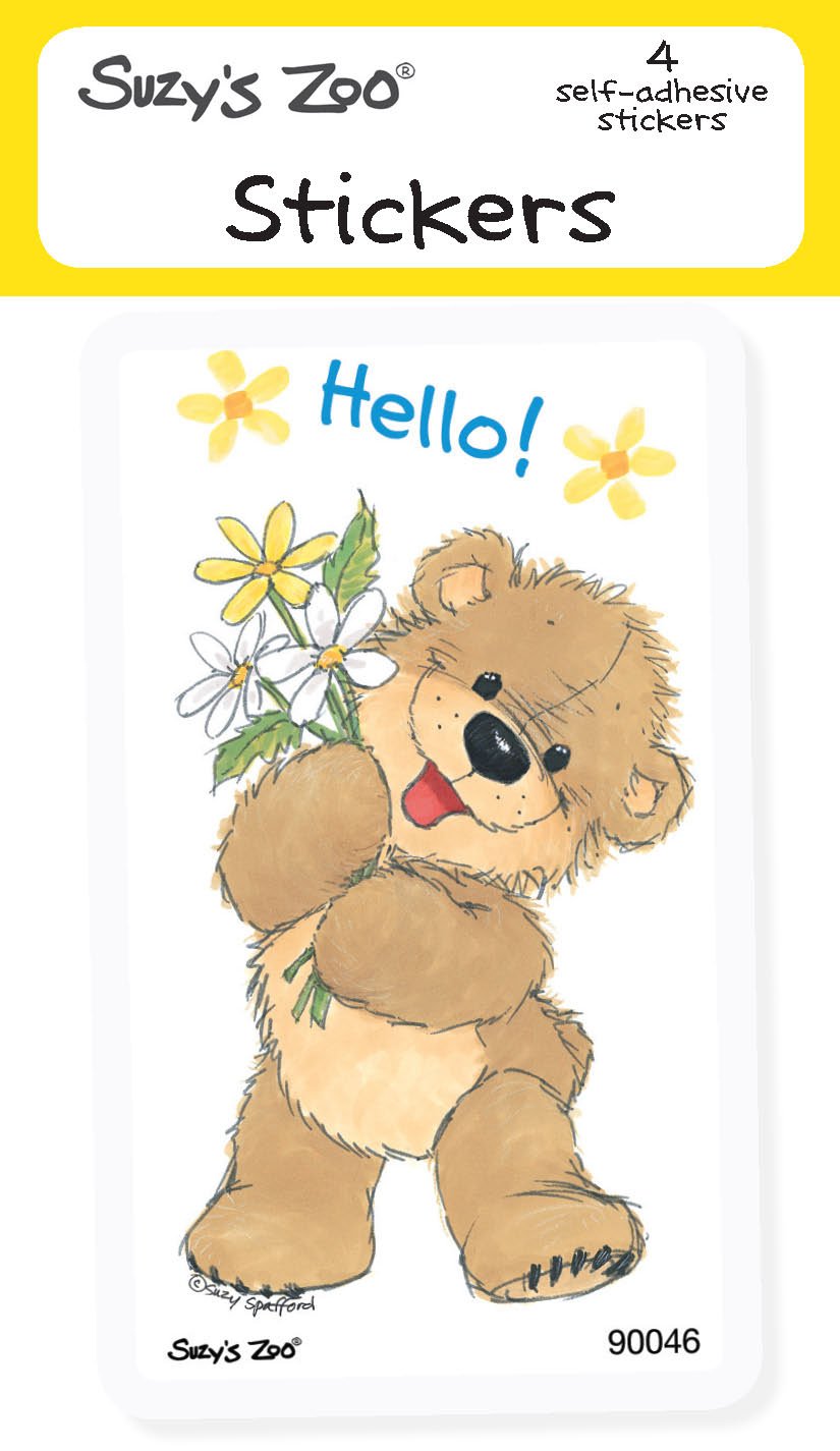 Suzys Zoo Stickers 4-pack, Hello! Bear 10127