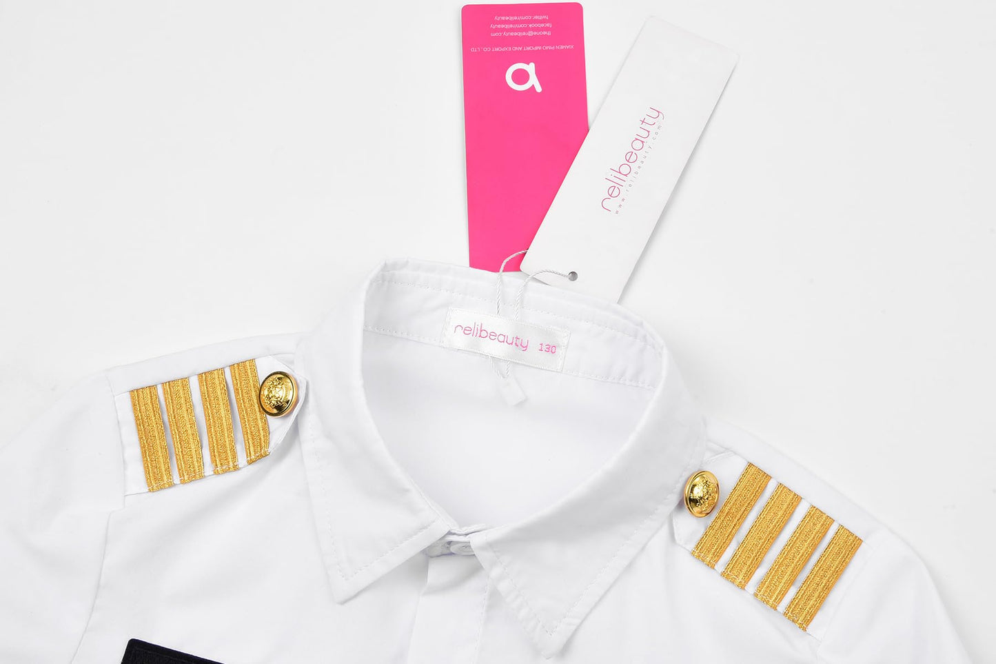 Relibeauty Pilot Costume For Kids With Accessories Airline Captain Pilot Costume Dress Up Career Day,130
